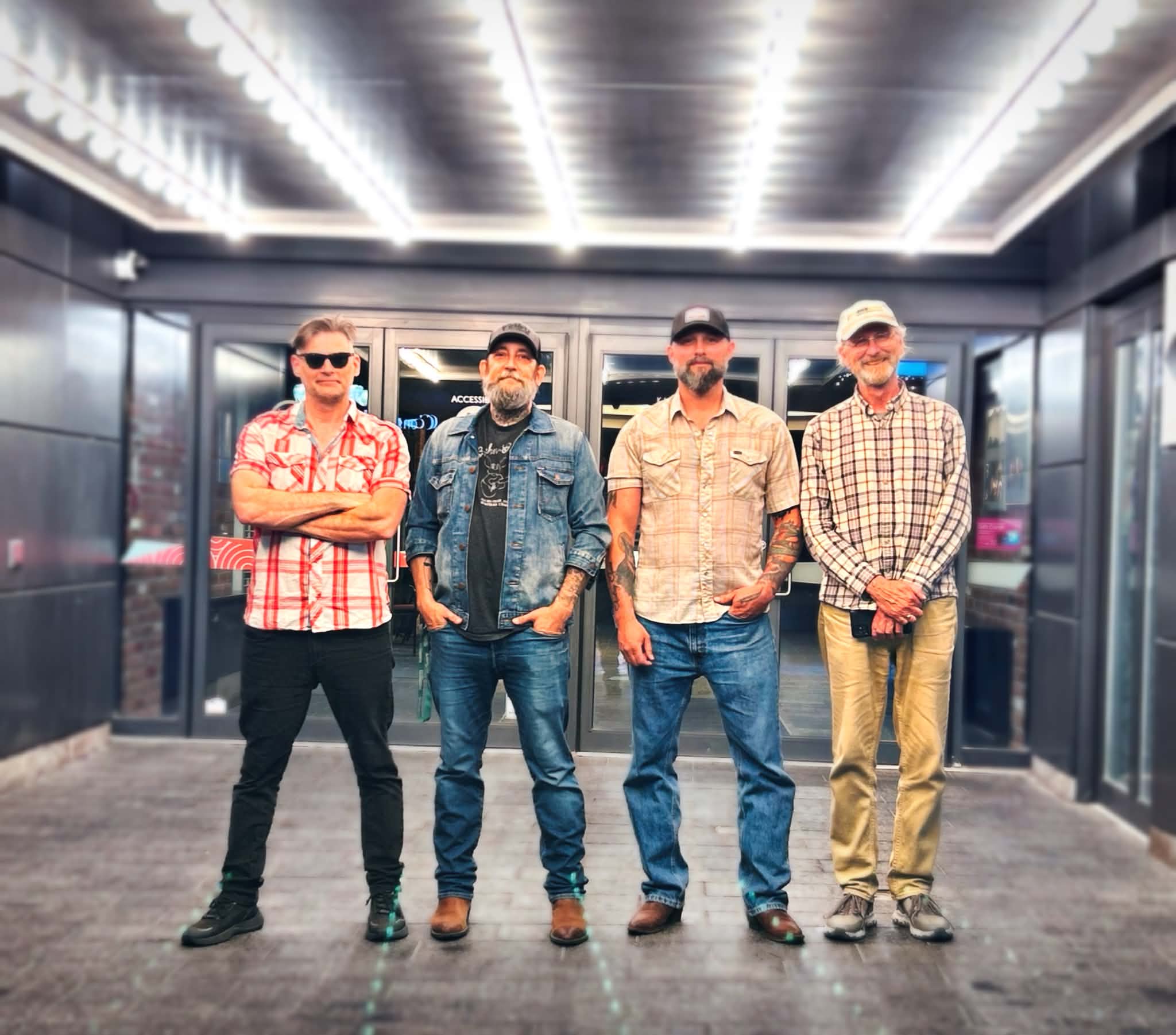 Swamp City Stompers under the marquee